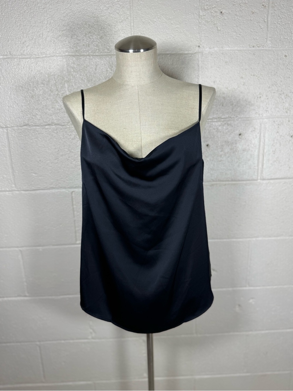 NWT Express Black Satin Cowl Neck Classic Fit Cami Medium